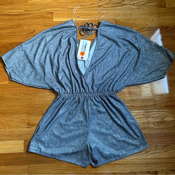 GeeGee Silver Glitter Romper - Picture 2 of 3